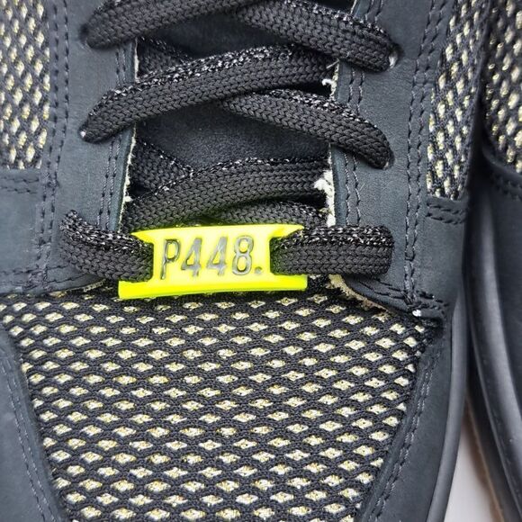 P448 Women’s Skate Sneaker Black Leather Low-Top Italian Made Casual Luxury - Picture 5 of 11